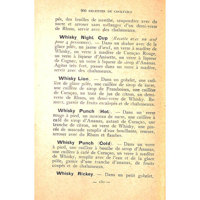 Paper "900 Recettes De Cocktails Et Boissons Americaines" 1927 Torelli, Adolphe For Sale - Image 7 of 7