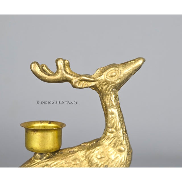 Pair of Vintage Solid Brass Deer Figurines Candlestick Holders These lovely deer candle holders are made from solid brass....