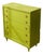 Vintage Chartreuse Highboy Dresser With Ornate Brass Rosette Pulls For Sale