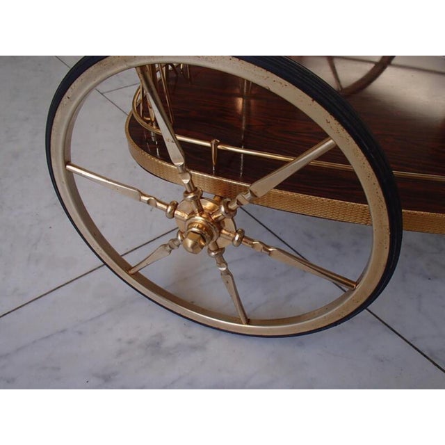Triangular Kelko Serving Stand with Brass Frame, 1950s For Sale - Image 11 of 13