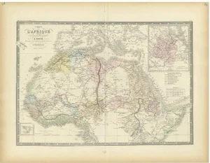 Antique Map of Northern Africa from Levasseur, 1875