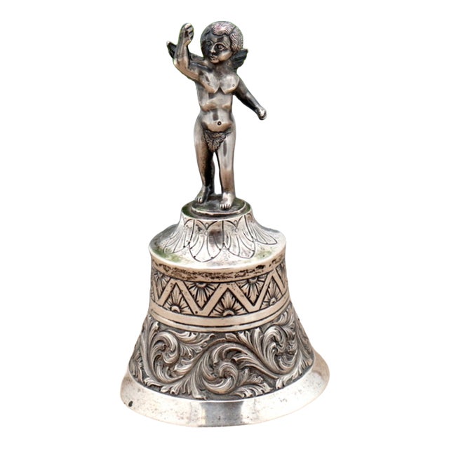 Chiseled Silver Table Bell For Sale