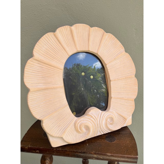 Cream Vintage Plaster Shell Mirror For Sale - Image 8 of 8