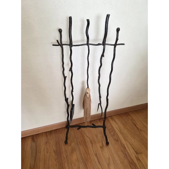 1980s Brutalist Post Modern Iron Fireplace Tools For Sale - Image 10 of 10