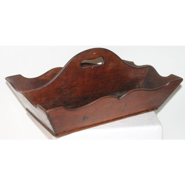 Early 19th C Cutlery tray w/ Scallop Edges. Hand crafted. Good Condition.