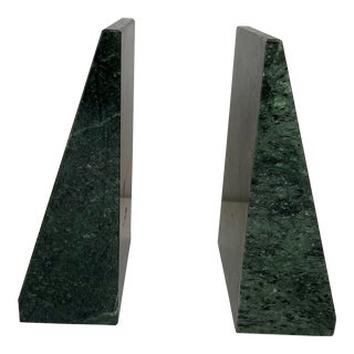 Verde Green Marble Architectural Bookends - a Pair For Sale