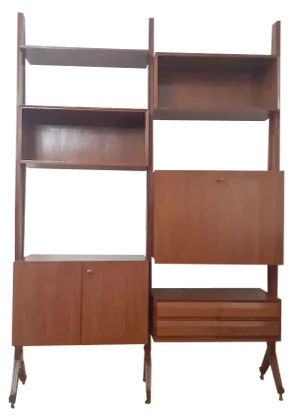 Italian Bookcase in Teak, 1960s