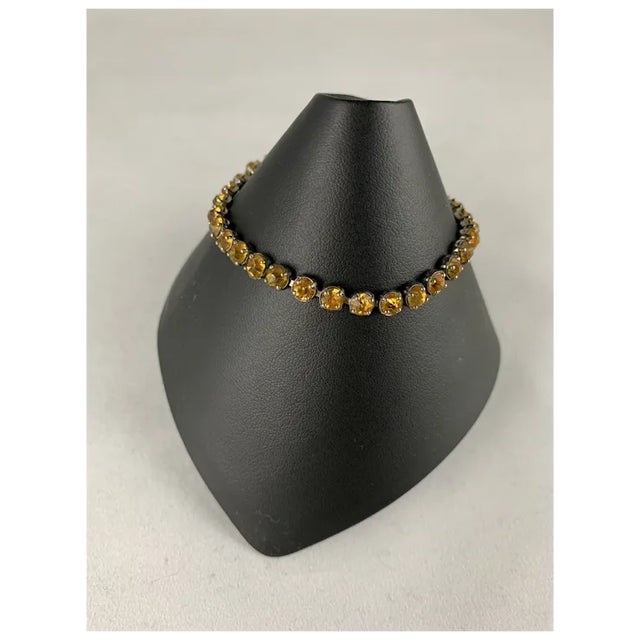 1920s Art Deco Sterling Line Bracelet with Paste Citrines For Sale In Denver - Image 6 of 7