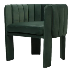 Olivia Channel Tufted Accent Barrel Chair in Green