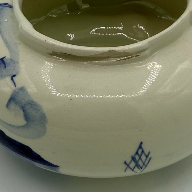 Ceramic Vintage Delft Blue Small Planter Dutch Windmill Blom Van Der Aa 1962 Holland For Sale - Image 7 of 9