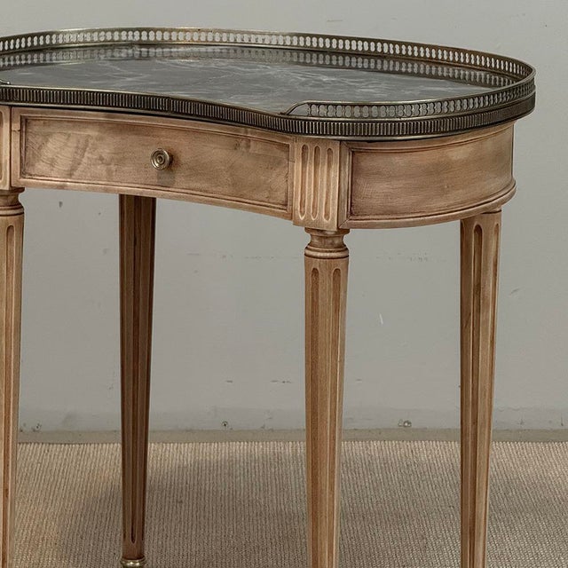 Pair of Louis XVI Neoclassical Stripped Mahogany Side Tables With Bronze Trim For Sale - Image 11 of 18