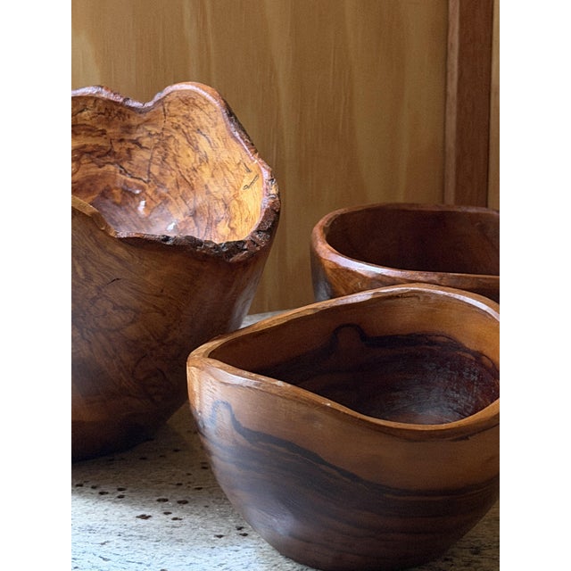 Hand-Carved Olive Wood Serveware, 1980s, Set of 16 For Sale - Image 16 of 18