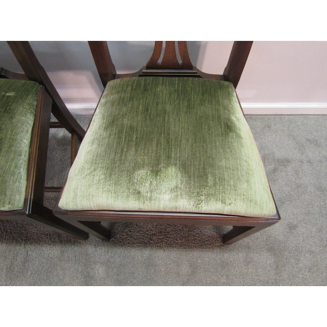 Henkel Harris Solid Mahogany Set of Eight Chippendale Style Dining Chairs For Sale - Image 10 of 12