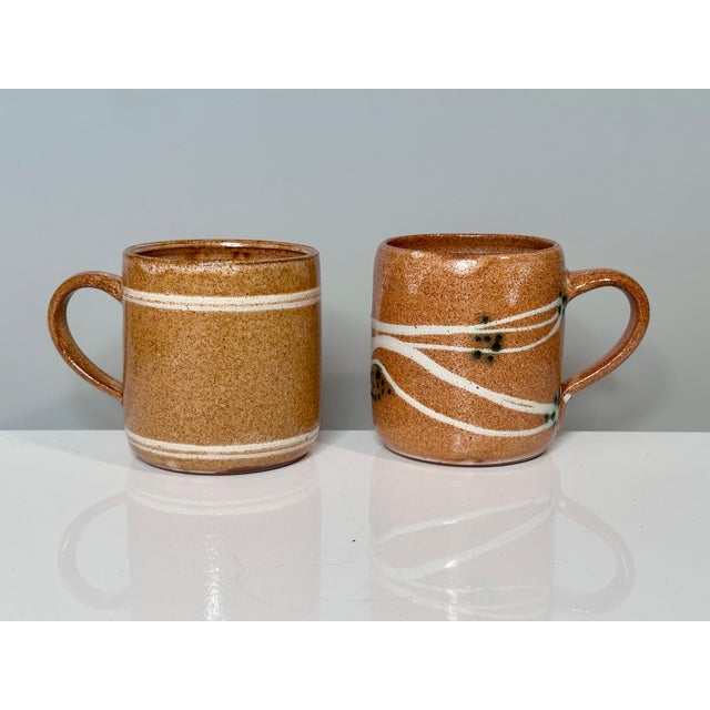 Beige Studio Ceramic Mugs with Individual Decoration by Helma Klett, Germany, 1980s, Set of 2 For Sale - Image 8 of 8