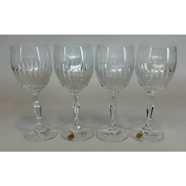 Beautiful set of vintage cut glass lead crystal wine glasses by Echt Bleikristall, Germany. Never used , two of the...