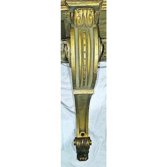 1930s Louis XVI Style Painted Gilt Wall Console Shelf For Sale - Image 9 of 11