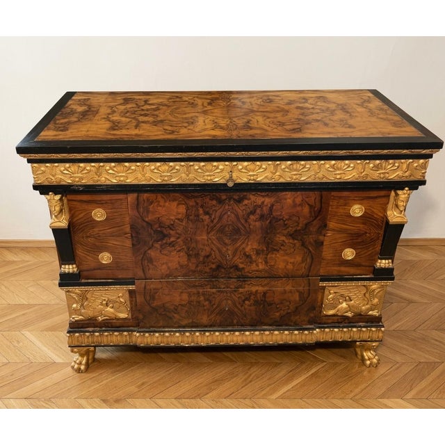 1930s Art Deco Walnut Burl Chest of Drawers from a Venetian Palace, 1930s For Sale - Image 5 of 11