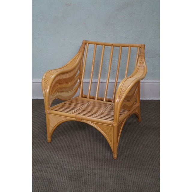 Rattan Palm Leaf Bamboo Lounge Chair Chairish