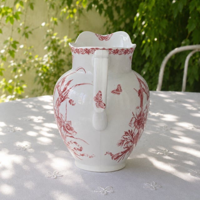 Gustavian (Swedish) Large French Earthenware Decanter with Butterflies by Bertrand Bordeaux, 19th Century For Sale - Image 3 of 9