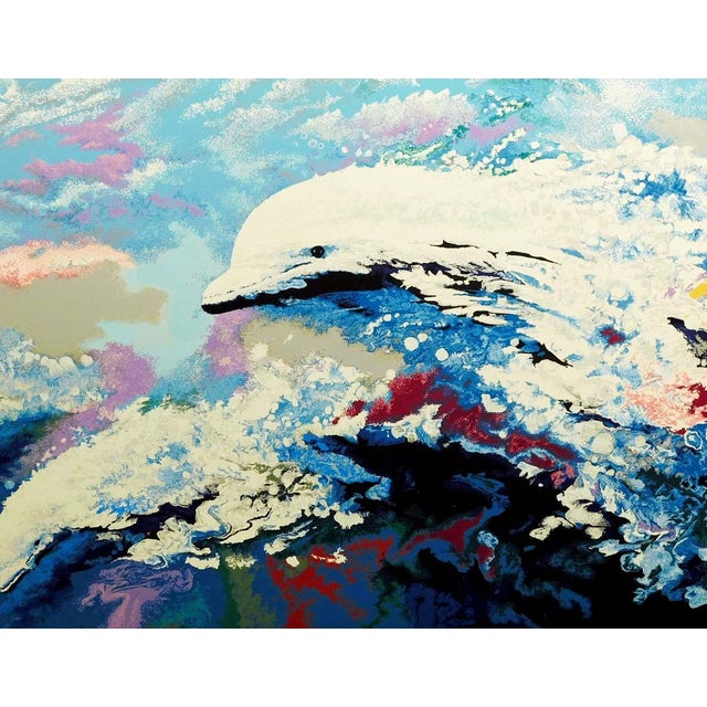 "Dolphins of Neptune" Original limited edition serigraph by Robert Katona Image size : 26.5" x 38" Printed on Rives BFK...