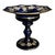 Cobalt Hand Painted Glass Compote For Sale