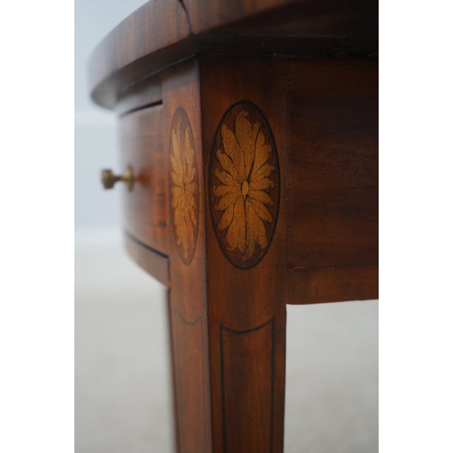 Maitland Smith Mahogany Inlaid 1 Drawer Pembroke Table For Sale - Image 14 of 18