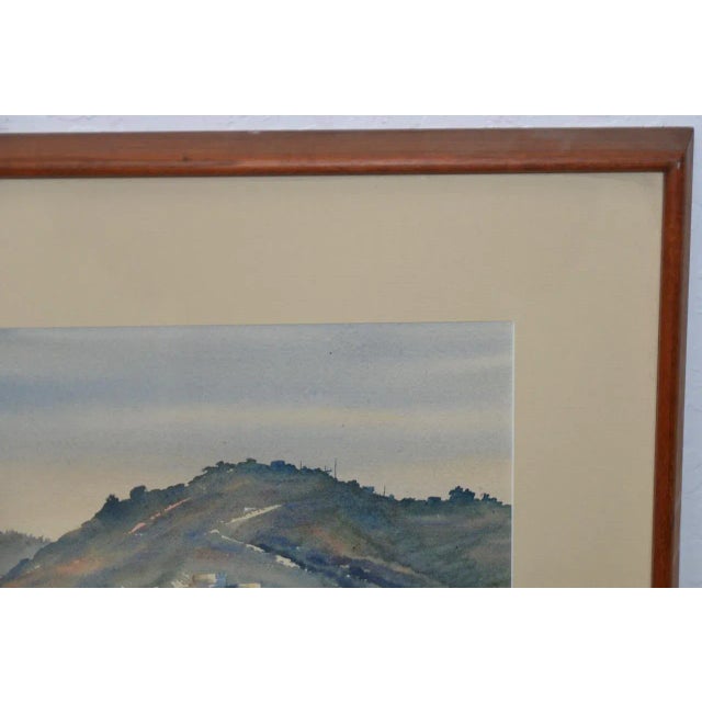 Vintage Sausalito from Belvedere Watercolor c.1960s For Sale - Image 5 of 9