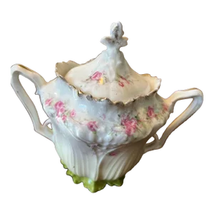 Antique Wheelock Porcelain Prussian Sugar Bowl