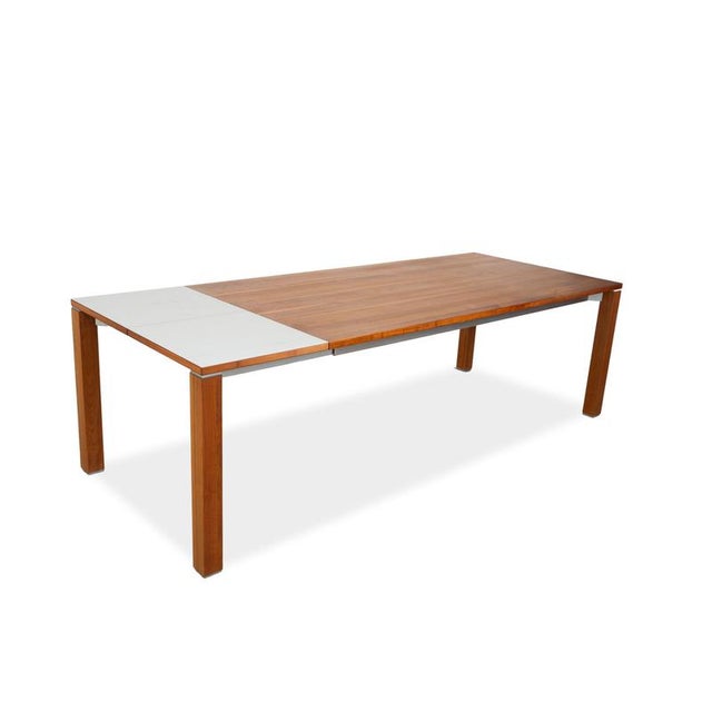 Modern Extendable Wooden Dining Table For Sale - Image 3 of 17