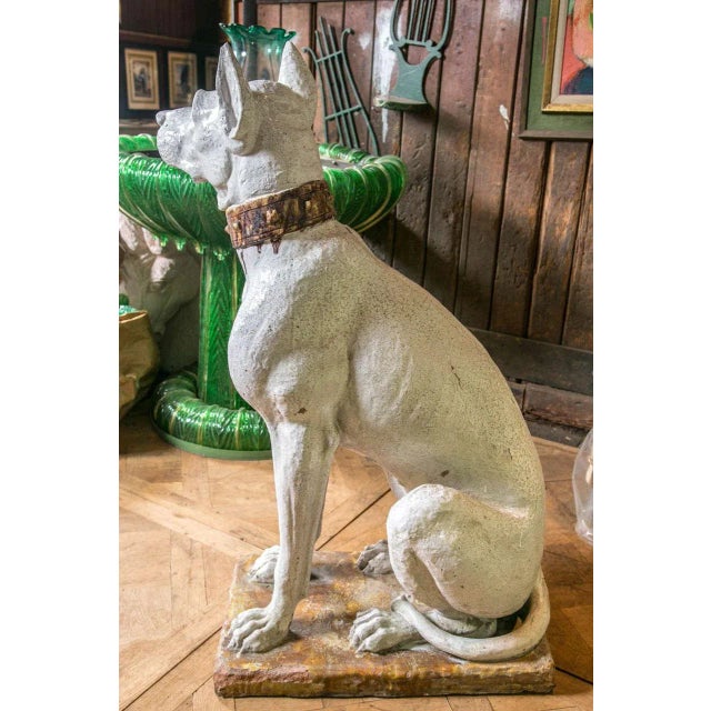 1950s Terra Cotta Great Dane Dog Statue For Sale - Image 5 of 7