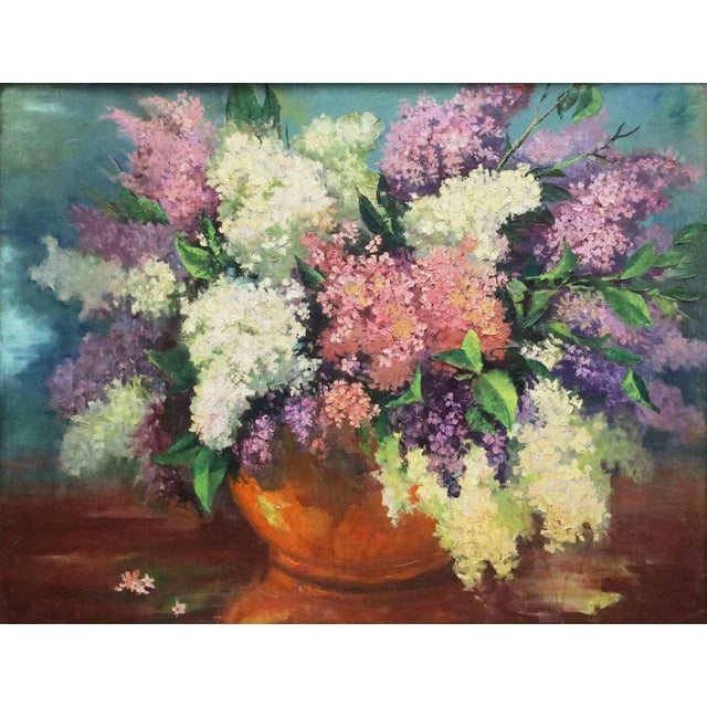 Painting Bouquet of Lilac. Presumably Latvia 50s.