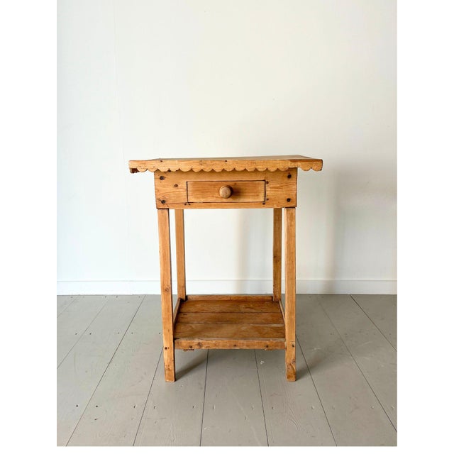Antique Primitive Carved Wood Side Table, France, 1900s For Sale - Image 8 of 8
