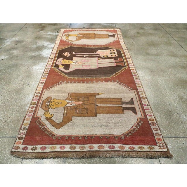 Galerie Shabab Collection Mid-20th Century Turkish Anatolian Pictorial Rug For Sale - Image 4 of 9