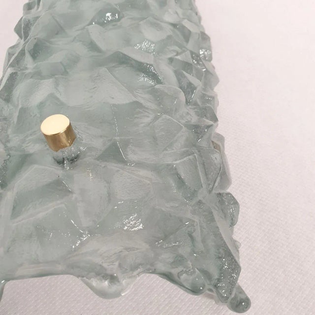 Aqua Blue-Green Murano Glass Mid Century Sconces, a Pair 1980s For Sale - Image 8 of 12