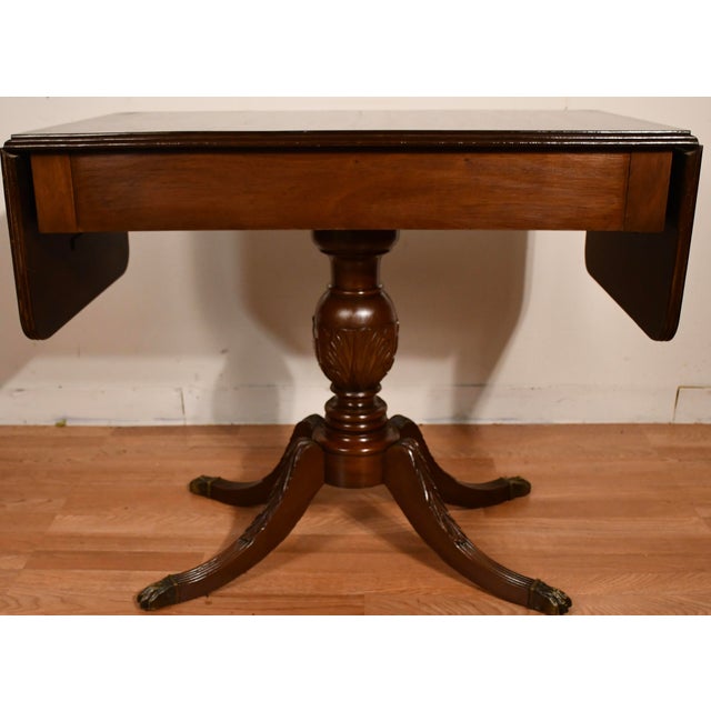 1930s English Regency Style Mahogany Drop-Leaf Pembroke Table / Sofa Table For Sale - Image 14 of 16