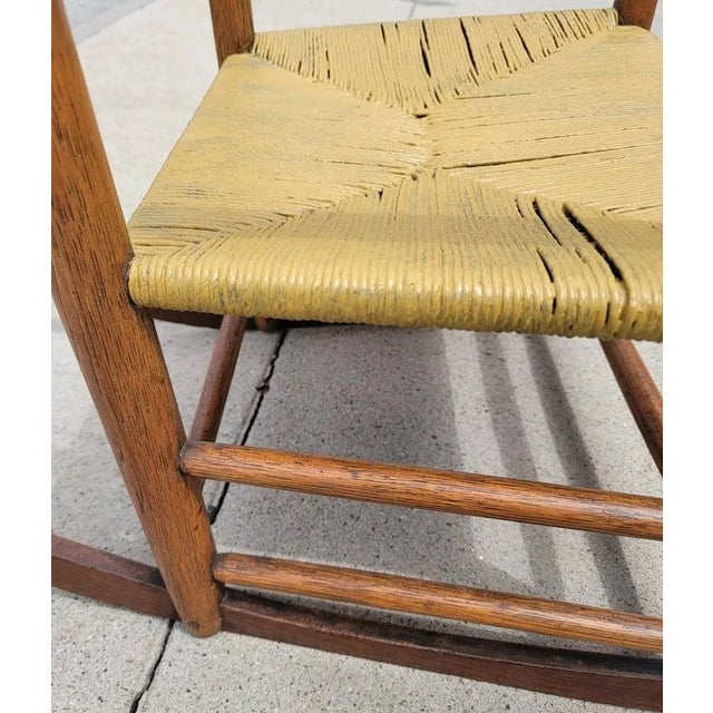 Wood 19Thc Ladder Back Rocking Chair For Sale - Image 7 of 9