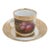1810 Antique Paris Porcelain Coffee Can & Saucer with Painted Fruits in the Derby Manner For Sale