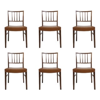 Set of 6 Rosewood Dining Chairs in the Manner of Jacob Kjær, Circa 1948, Denmark For Sale
