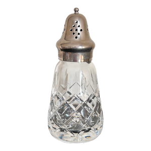 Early 20th Century Victorian Silver Plate and Cut Glass Sugar Sifter