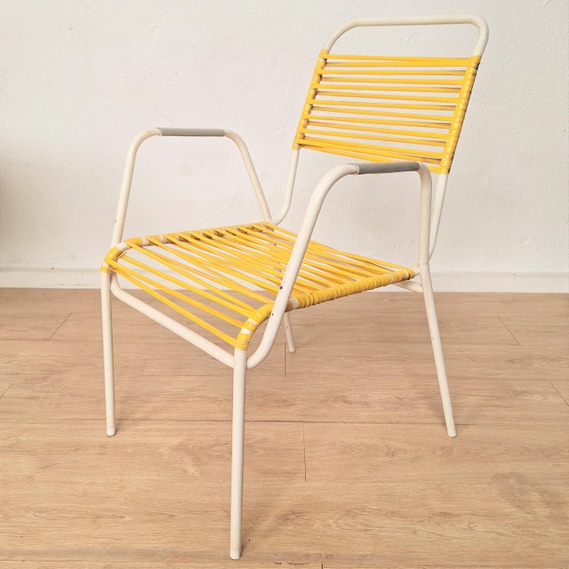 Vintage Yellow Spaghetti Armchair. 1970-1975 For Sale - Image 4 of 4