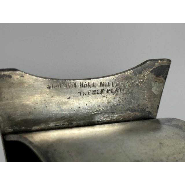 Silver 19th Century Simpson Hall Miller Silver Plate Napkin Ring Toothpick Holder: Egyptian Revival For Sale - Image 8 of 10