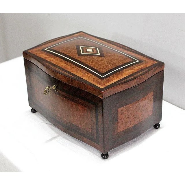 Small French Napoleon III Wooden Trunk For Sale - Image 3 of 18