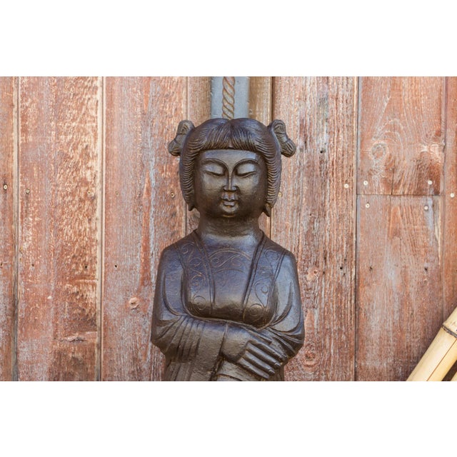 19th Century Hand Carved Black Stone Imperial Statue For Sale - Image 4 of 13