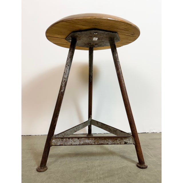 Industrial Grey Workshop Stool, 1960s For Sale - Image 15 of 18