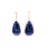 Contemporary Blue Sapphire Pear Drop Faceted Cabochon Diamond Halo Drop 18k Gold Earrings, A Pair For Sale - Image 3 of 6