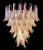 Glass Italian Pink and White Petal Chandeliers, Murano, Set of 2 For Sale - Image 7 of 18