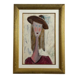 Maxine Estachy French Portrait Painting For Sale