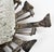 1950s Spanish Brutalist Flush Mount Ceiling Light – Silvered Wrought Iron & Heavy Embossed Glass For Sale - Image 6 of 14