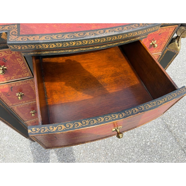 1990s Theodore Alexander Commode Leather Chest of Drawers Brass Hardware For Sale - Image 16 of 18