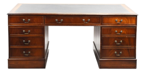 Mahogany Partners Desk, 1980s
